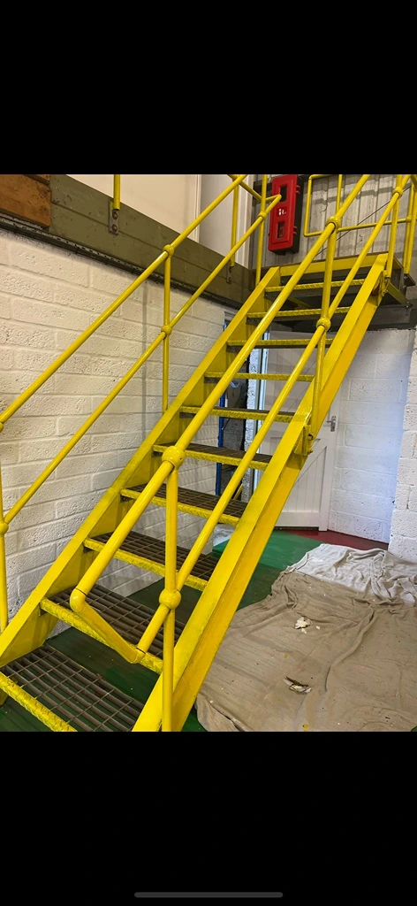 Industrial staircase after painting