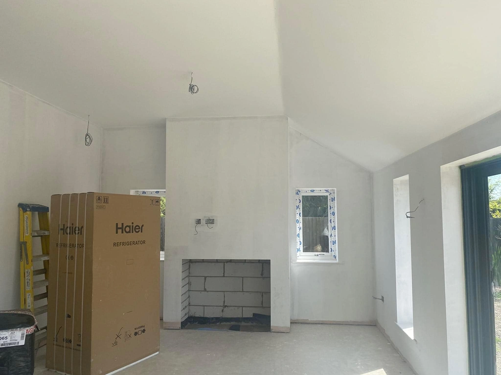 Freshly painted extension interior in Manea